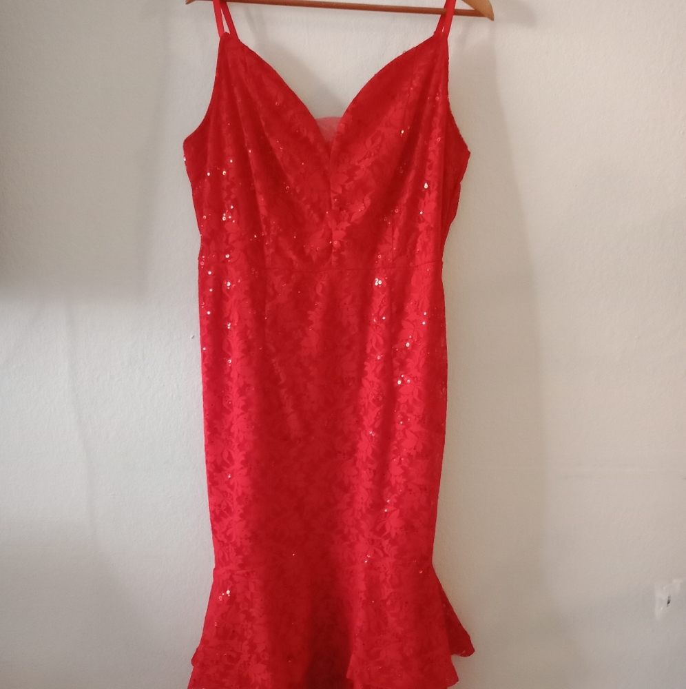 Candalite Womens Dress Size xl Color Red New